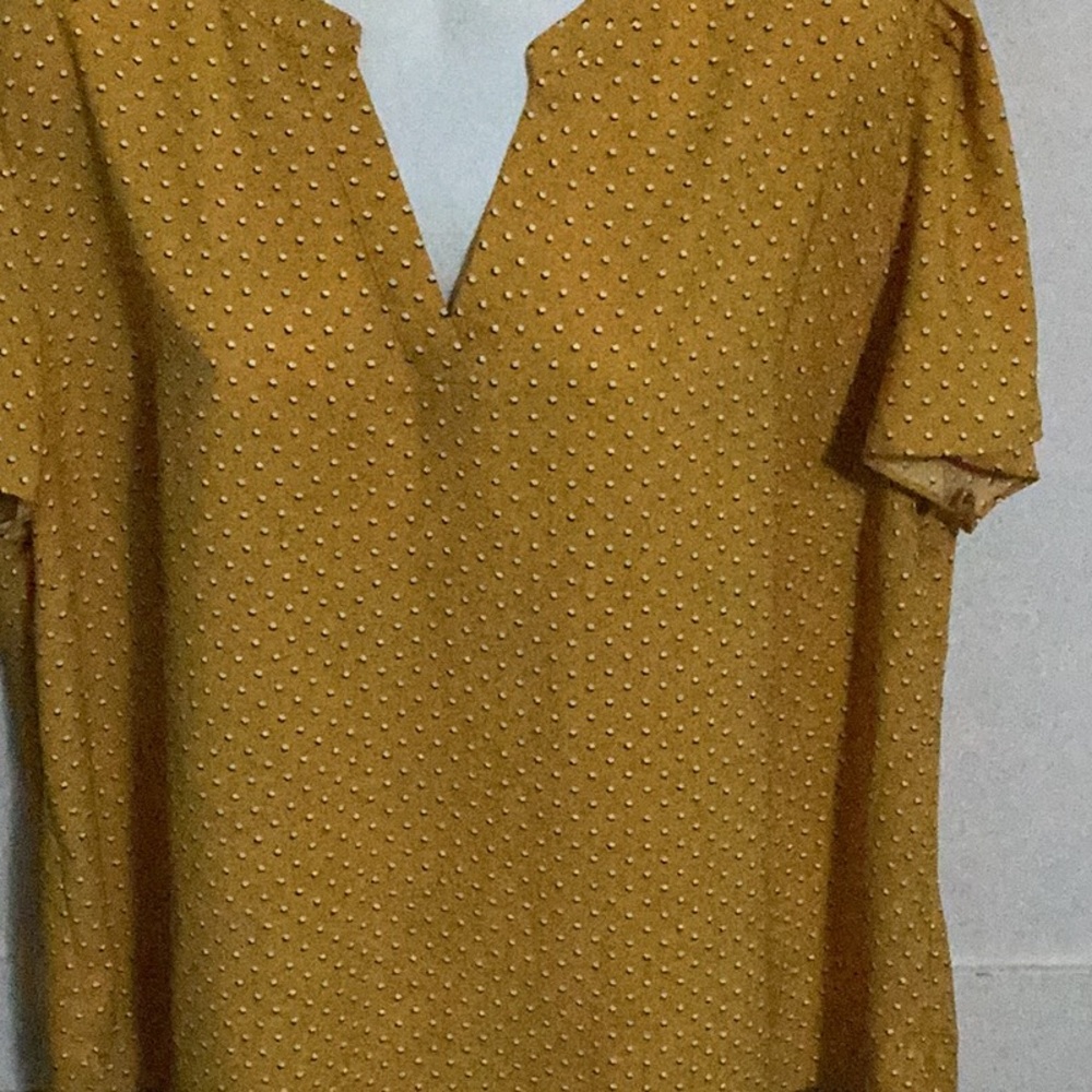 Gold and white short sleeve top Size XXL